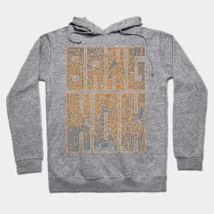 Bangkok, Thailand City Map Typography - Bauhaus Hoodie